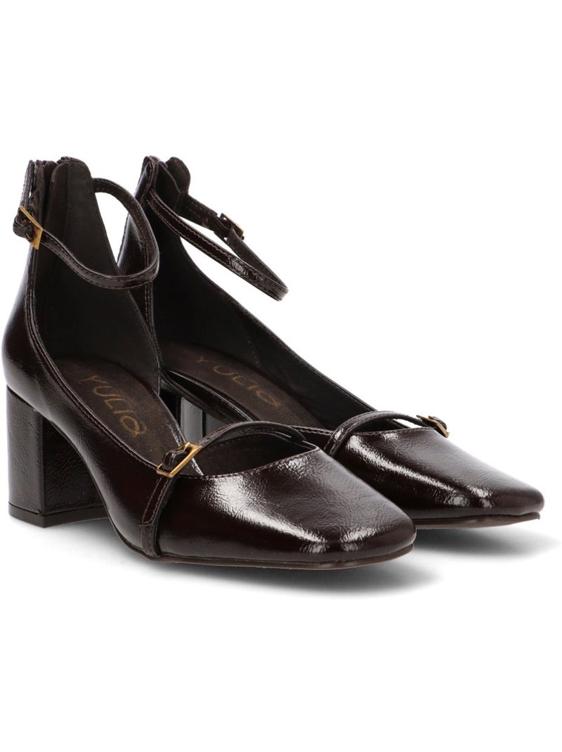 Zapato weekend mujer tacón medio - yulia Marrón capuchino - Kiabi