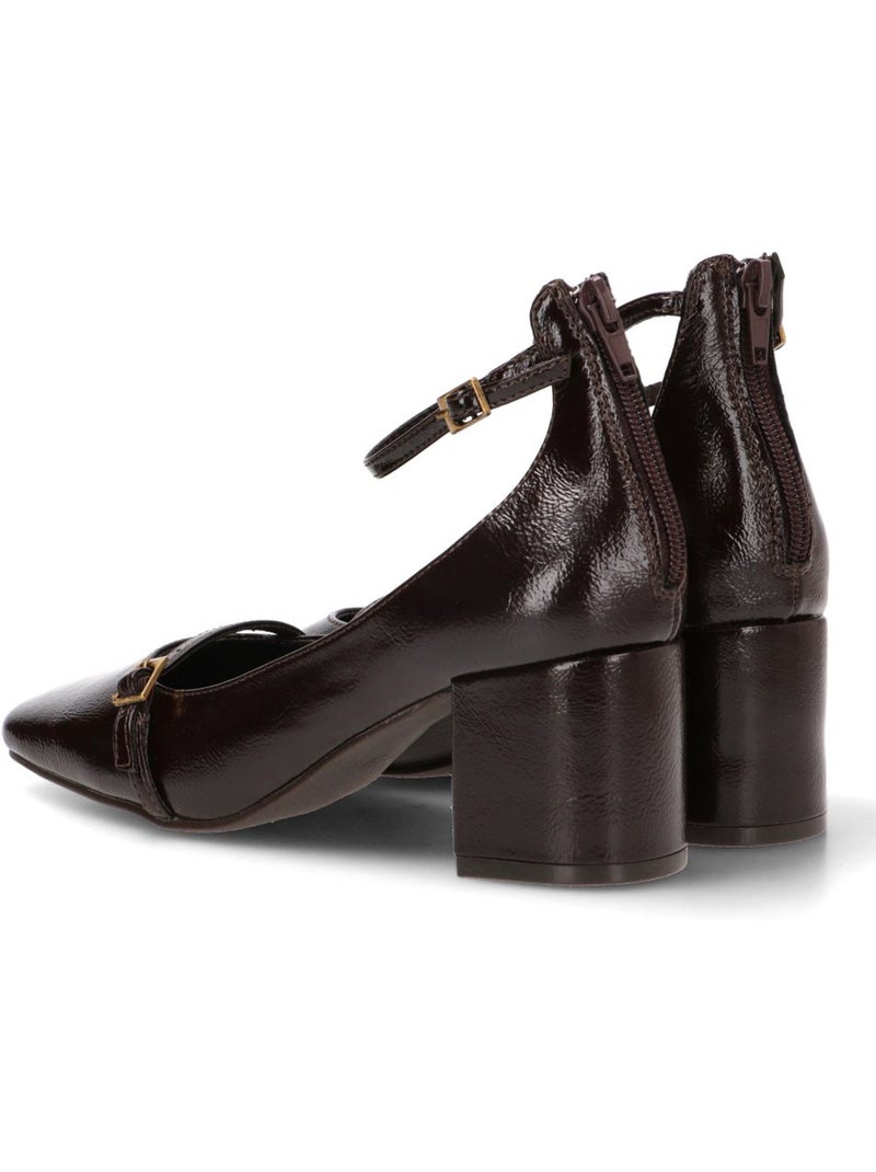 Zapato weekend mujer tacón medio - yulia Marrón capuchino - Kiabi