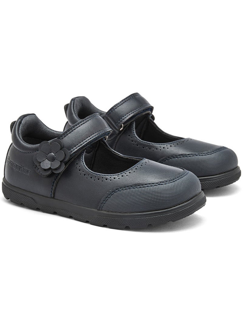 Zapatos colegiales conguitos flor barefoot goflex Azul marino - Kiabi
