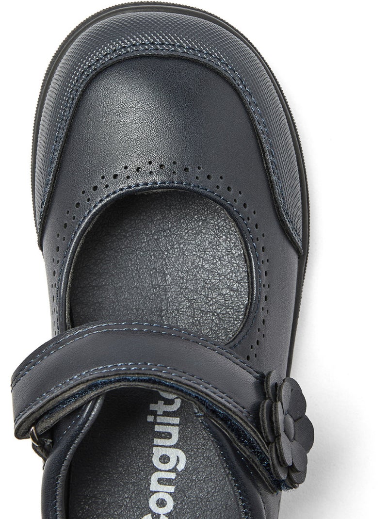 Zapatos colegiales conguitos flor barefoot goflex Azul marino - Kiabi