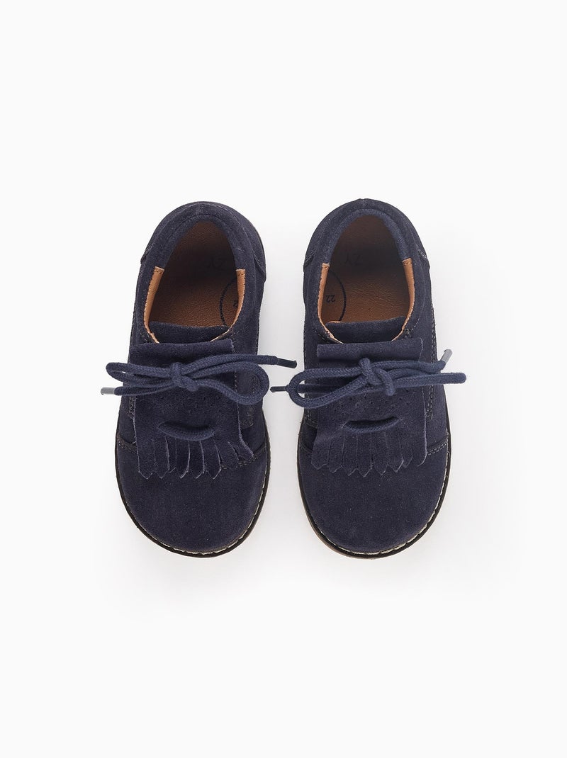 Zapatos de ante con flecos Azul oscuro - Kiabi