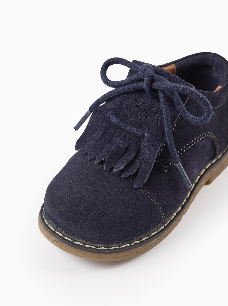 Zapatos de ante con flecos Azul oscuro - Kiabi