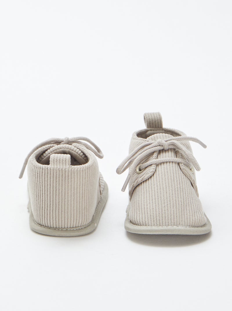 Zapatos de bebé con cordones Gris - Kiabi
