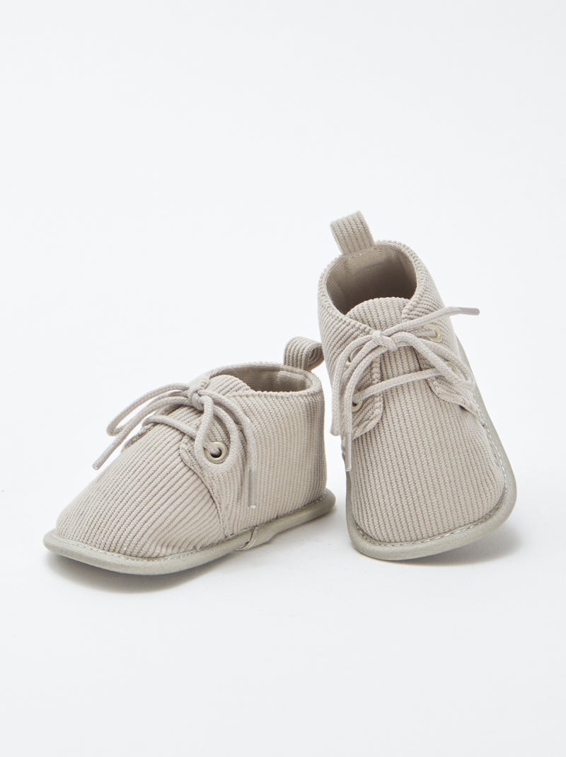 Zapatos de bebé con cordones Gris - Kiabi