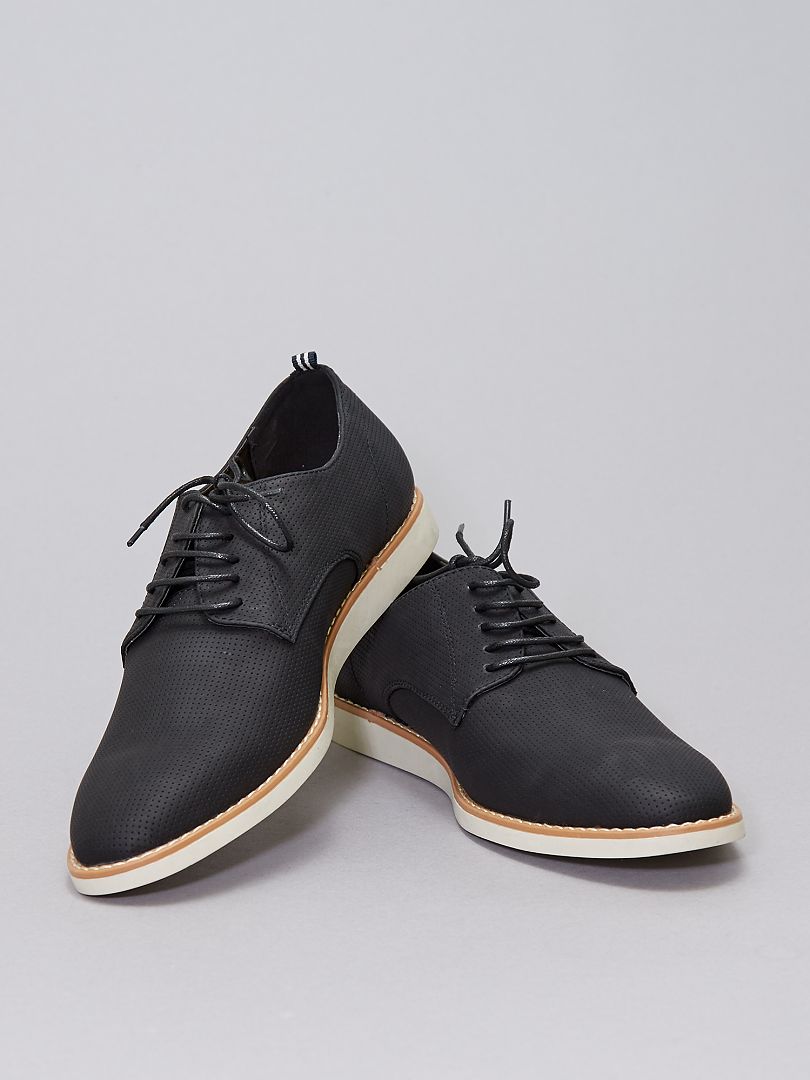 Zapatos de material sintético texturizado Negro - Kiabi