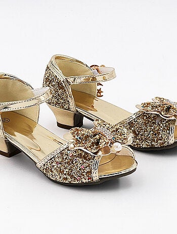 Zapatos de princesa con tacón brillantes para disfraz niña - Labay