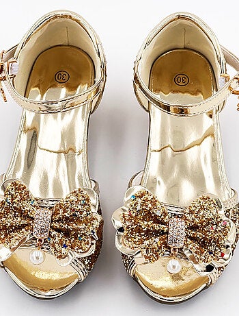 Zapatos de princesa con tacón brillantes para disfraz niña - Labay