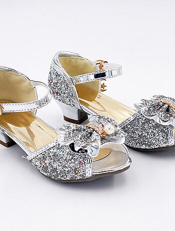 Zapatos de princesa con tacón brillantes para disfraz niña - Labay
