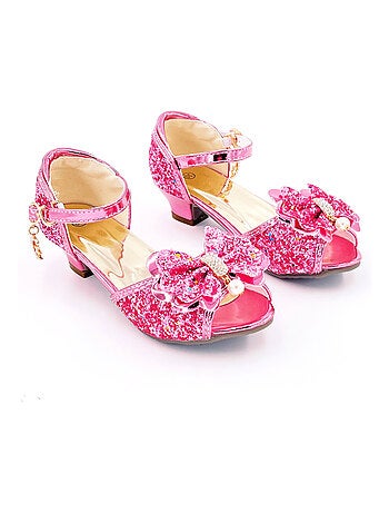 Zapatos de princesa con tacón brillantes para disfraz niña - Labay