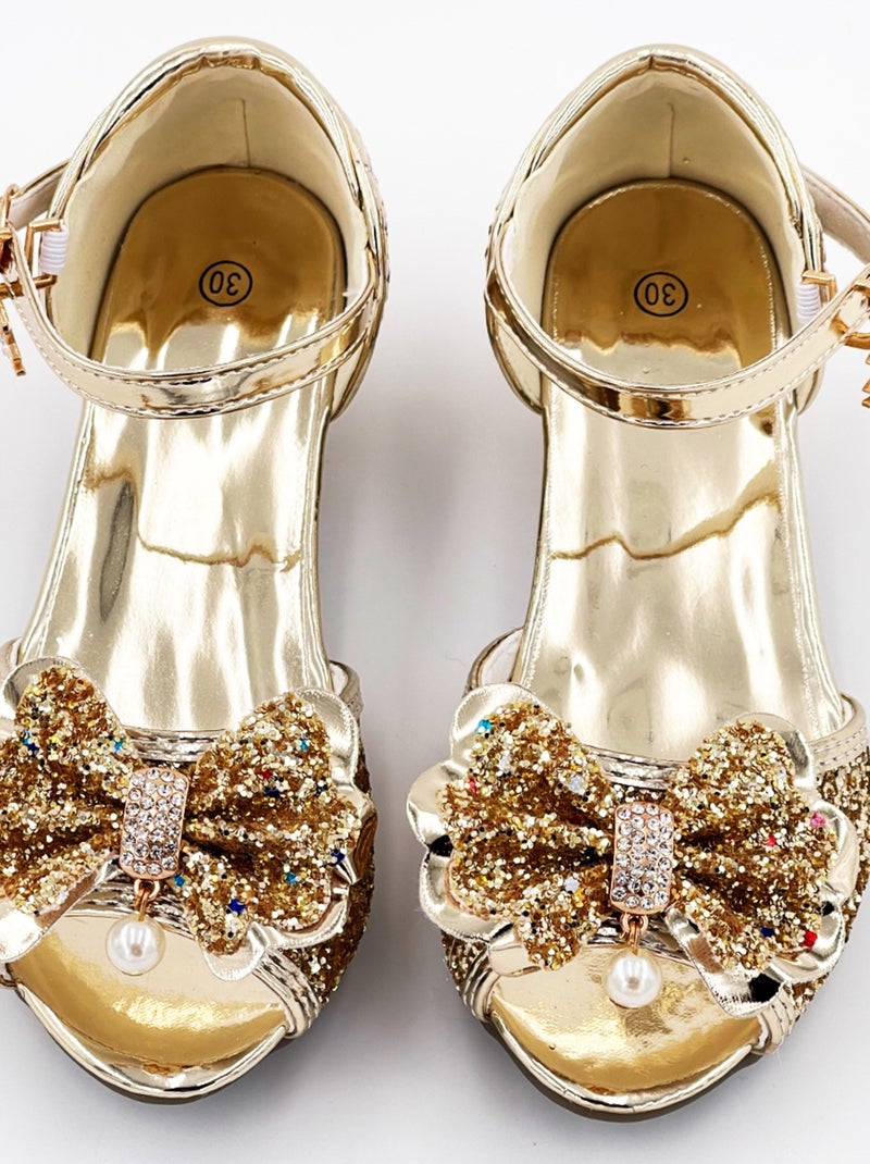 Zapatos de princesa con tacón brillantes para disfraz niña | Labay Dorado/Oro - Kiabi