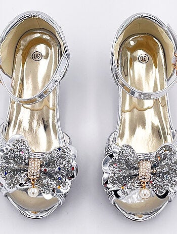 Zapatos de princesa con tacón brillantes para disfraz niña | Labay
