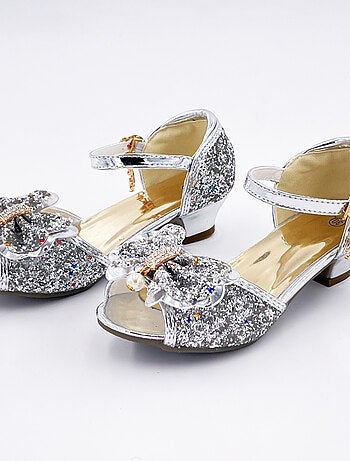 Zapatos de princesa con tacón brillantes para disfraz niña | Labay