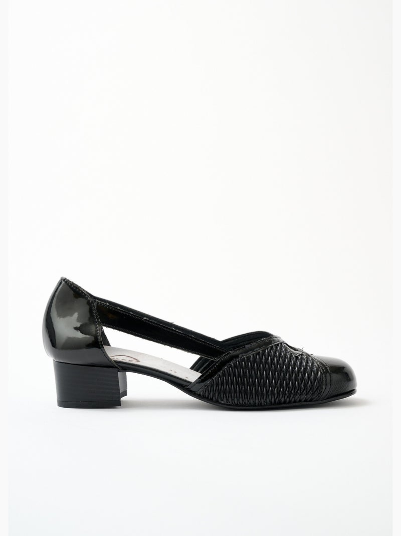 Zapatos de salón de piel cómodos para pies sensibles - Afibel Negro - Kiabi