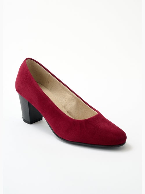 Zapatos de salón de piel con punta redonda y ancho cómodo. - Afibel - Kiabi