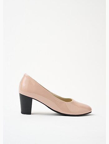 Zapatos de salón de piel con punta redonda y ancho cómodo. - Afibel