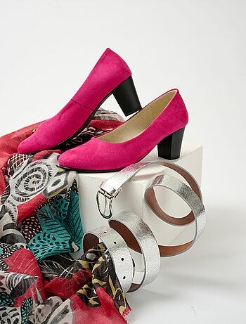 Zapatos de salón de piel con punta redonda y ancho cómodo. - Afibel