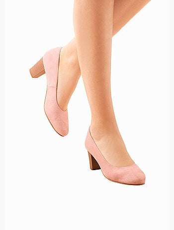 Zapatos de salón de piel con punta redonda y ancho cómodo. - Afibel