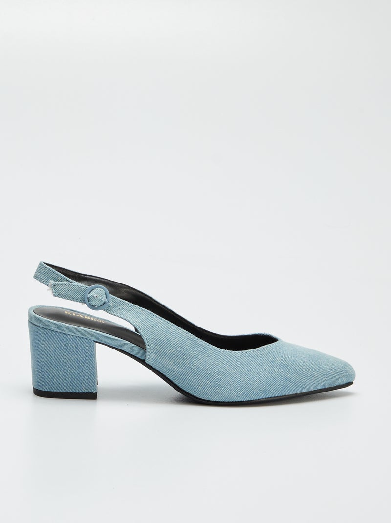 Zapatos de tacón abiertos de punta fina AZUL - Kiabi