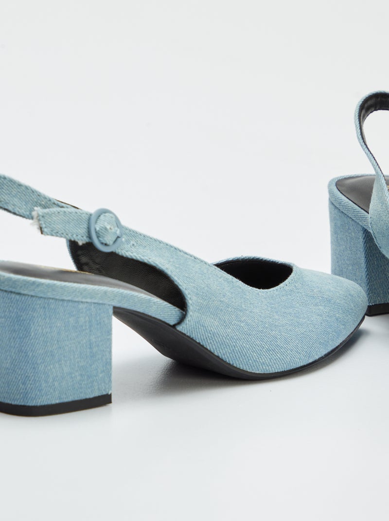 Zapatos de tacón abiertos de punta fina AZUL - Kiabi