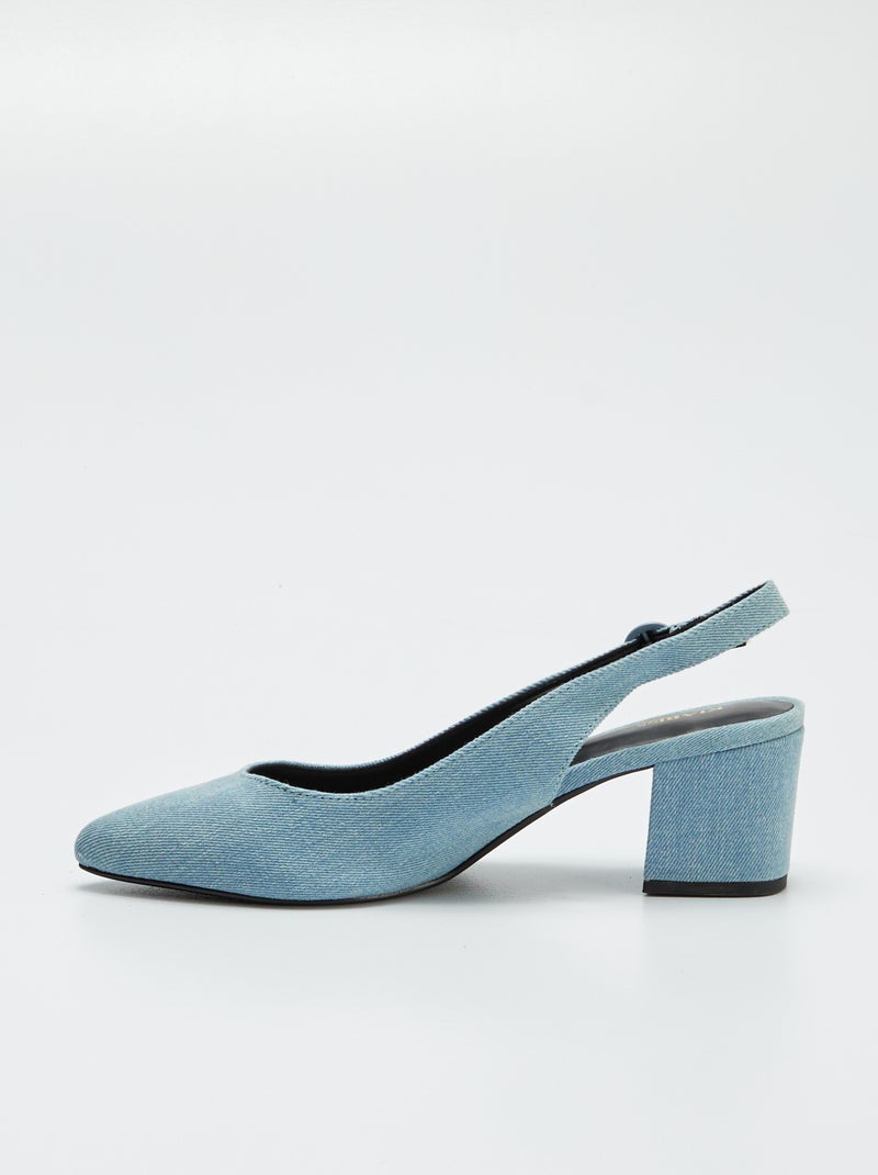Zapatos de tacón abiertos de punta fina AZUL - Kiabi