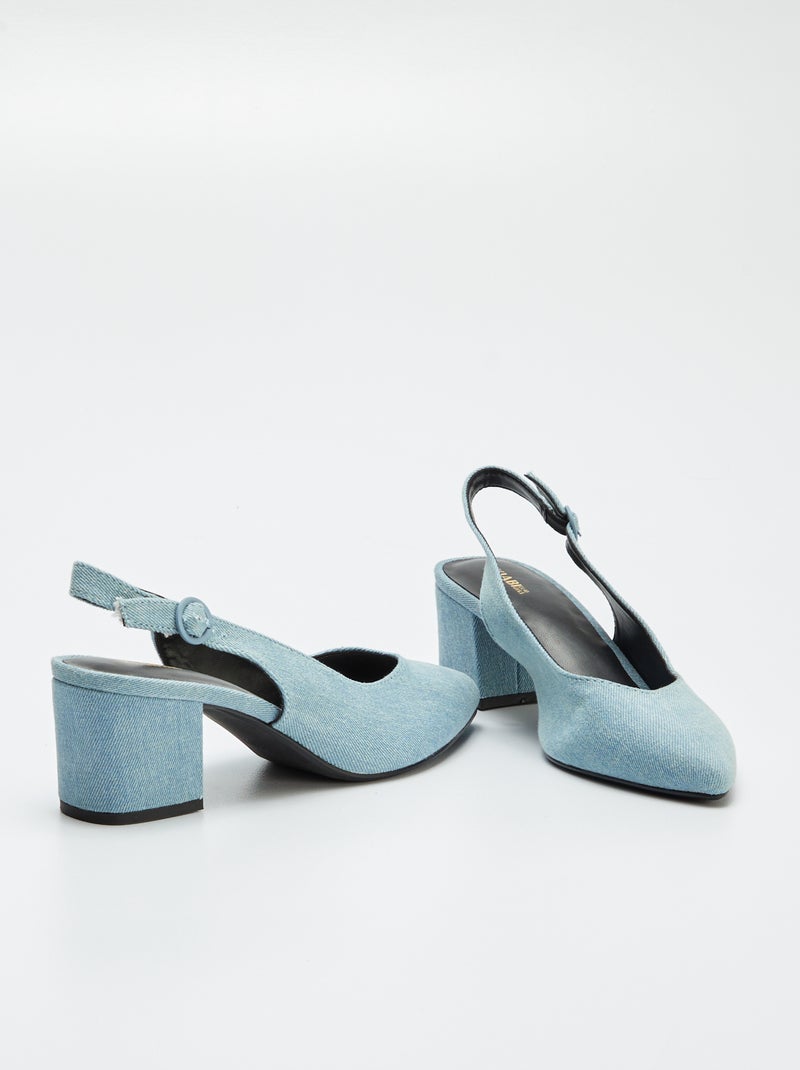 Zapatos de tacón abiertos de punta fina AZUL - Kiabi