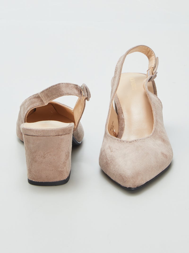 Zapatos de tacón abiertos de punta fina BEIGE - Kiabi