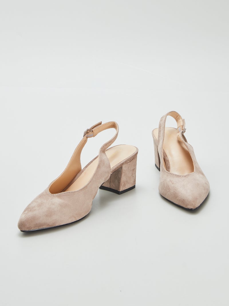 Zapatos de tacón abiertos de punta fina BEIGE - Kiabi