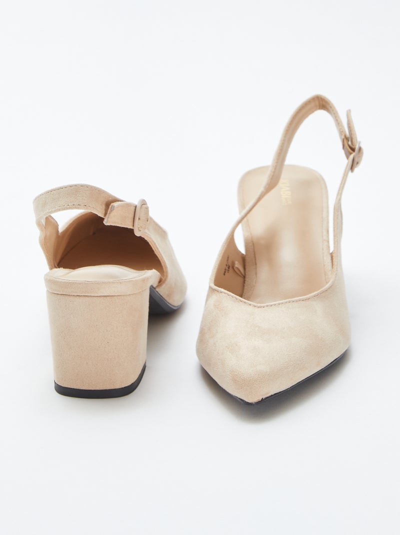 Zapatos de tacón abiertos de punta fina BEIGE - Kiabi