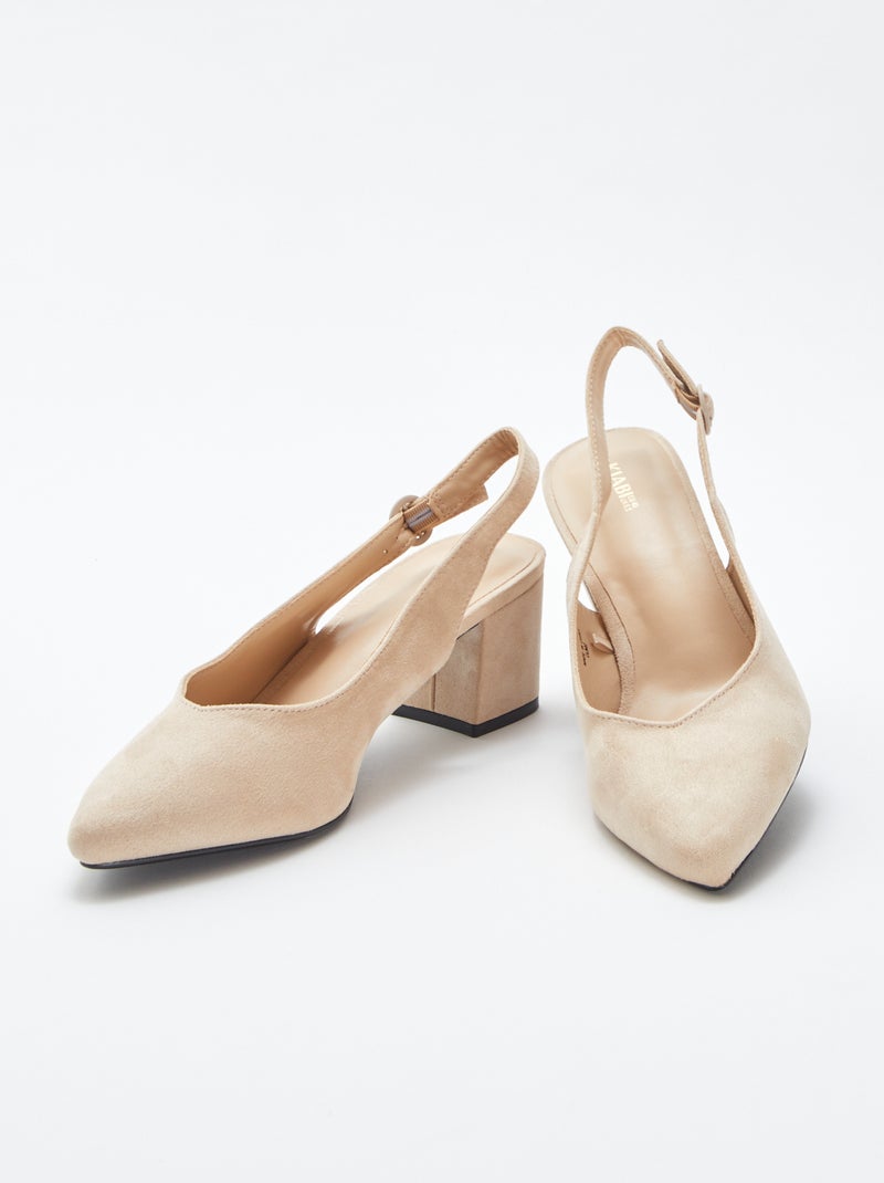 Zapatos de tacón abiertos de punta fina BEIGE - Kiabi