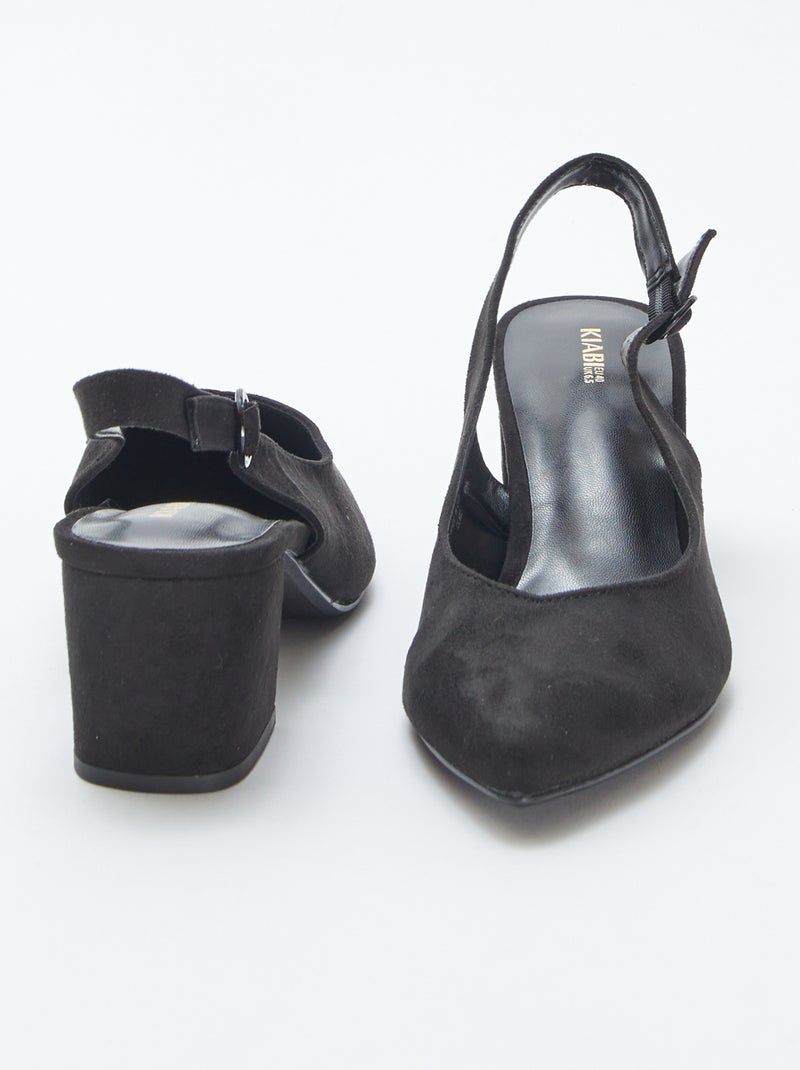 Zapatos de tacón abiertos de punta fina negro - Kiabi