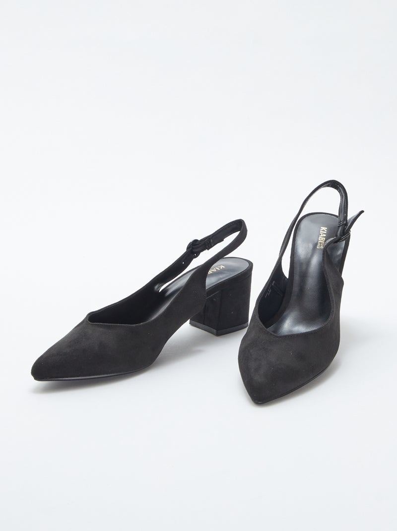 Zapatos de tacón abiertos de punta fina negro - Kiabi