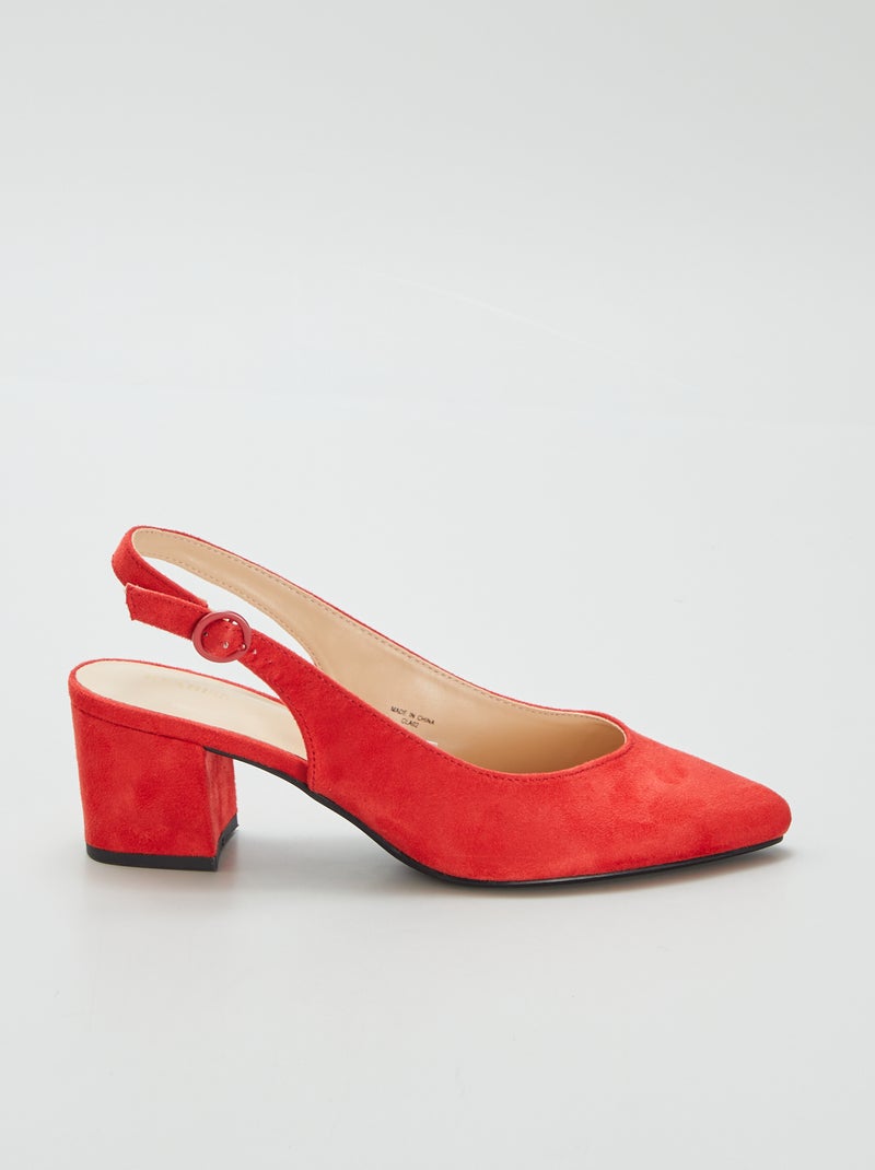 Zapatos de tacón abiertos de punta fina ROJO - Kiabi