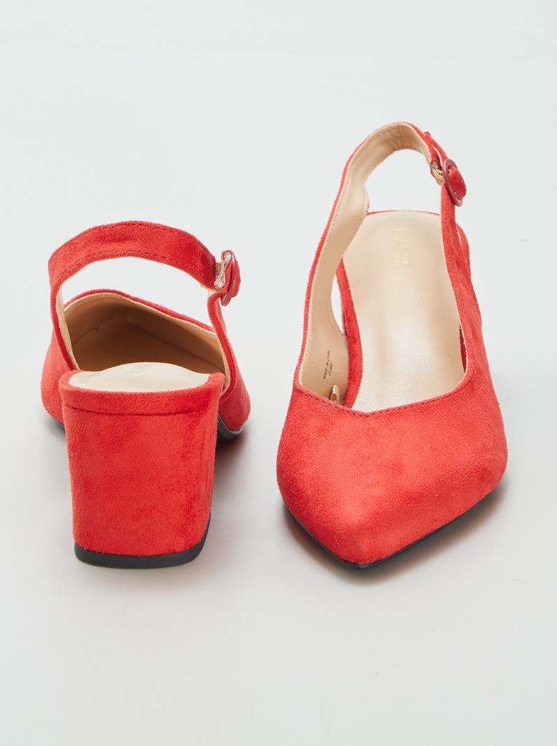 Zapatos de tacón abiertos de punta fina ROJO - Kiabi