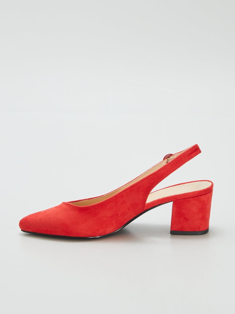 Zapatos de tacón abiertos de punta fina ROJO - Kiabi