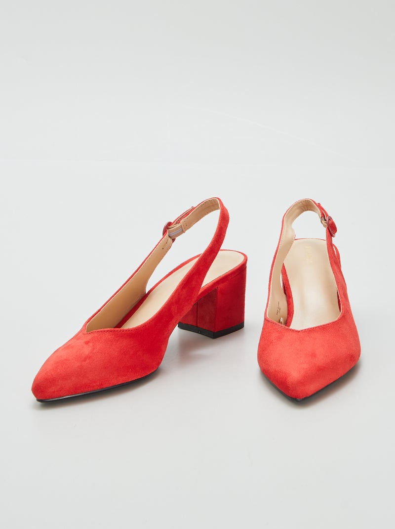 Zapatos de tacón abiertos de punta fina ROJO - Kiabi