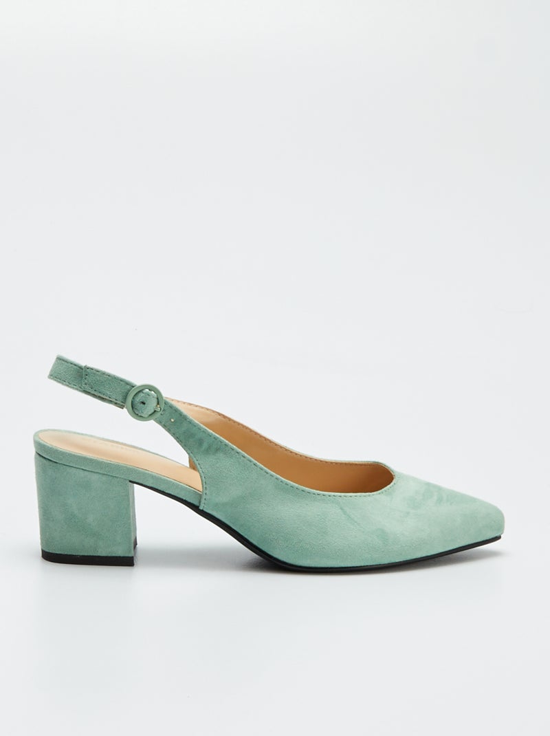 Zapatos de tacón abiertos de punta fina VERDE - Kiabi