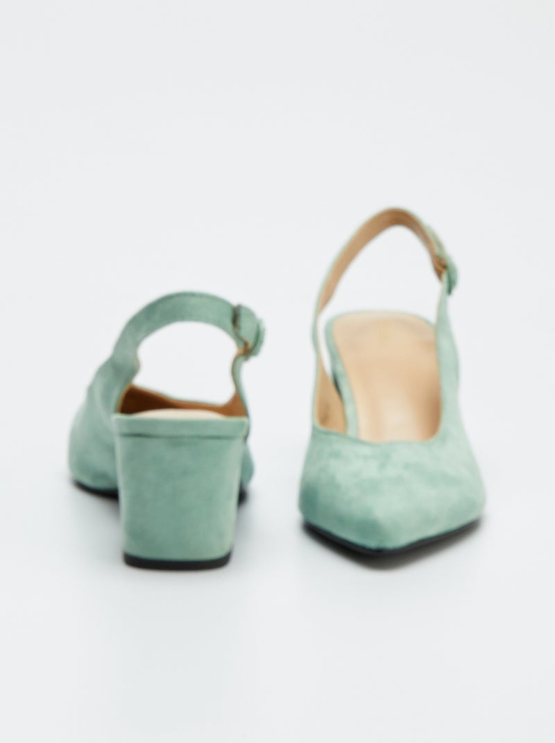 Zapatos de tacón abiertos de punta fina VERDE - Kiabi