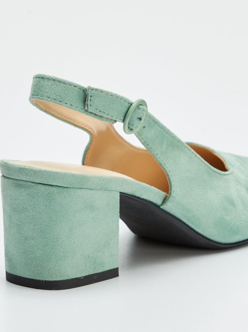Zapatos de tacón abiertos de punta fina VERDE - Kiabi