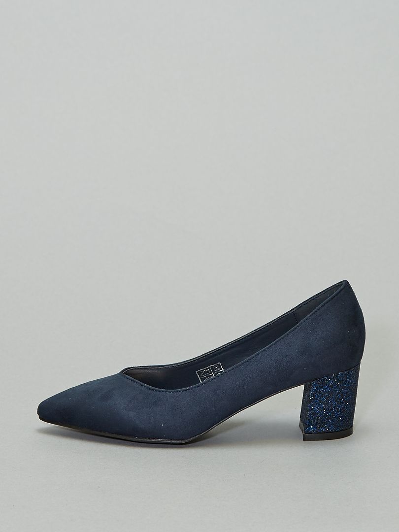 Zapatos de tacón brillantes azul navy - Kiabi