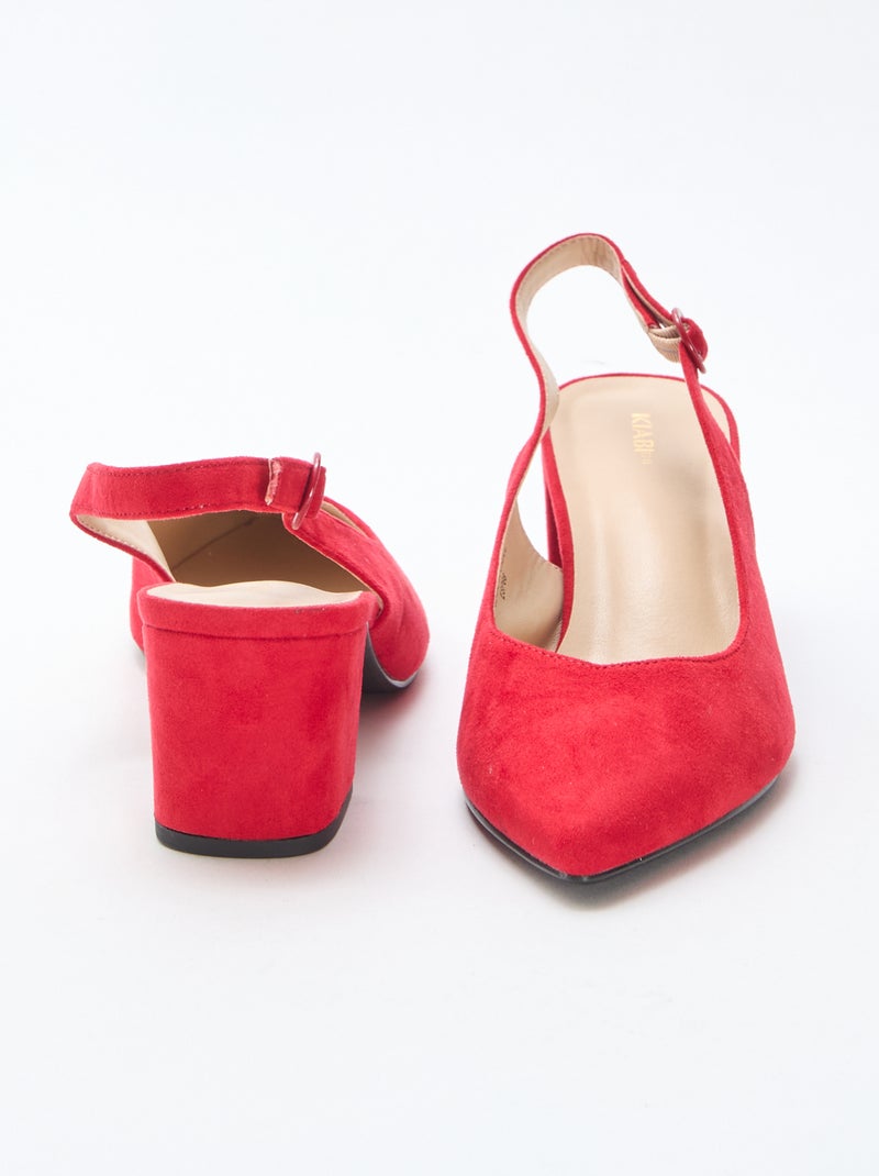 Zapatos de tacón con punta Rojo - Kiabi