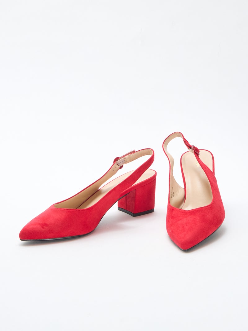 Zapatos de tacón con punta Rojo - Kiabi