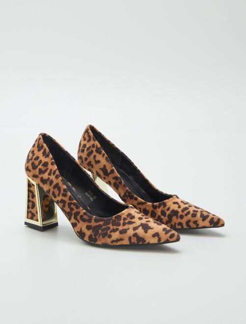 Zapatos de tacón cuadrado 'leopardo' - Kiabi