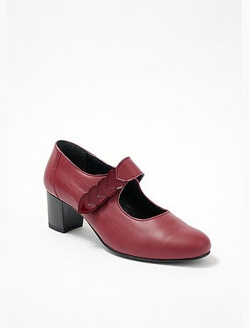Zapatos de tacón de ancho cómodo con cierre de velcro en piel - Afibel
