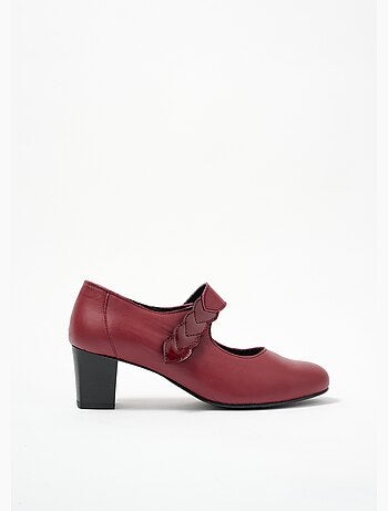 Zapatos de tacón de ancho cómodo con cierre de velcro en piel - Afibel