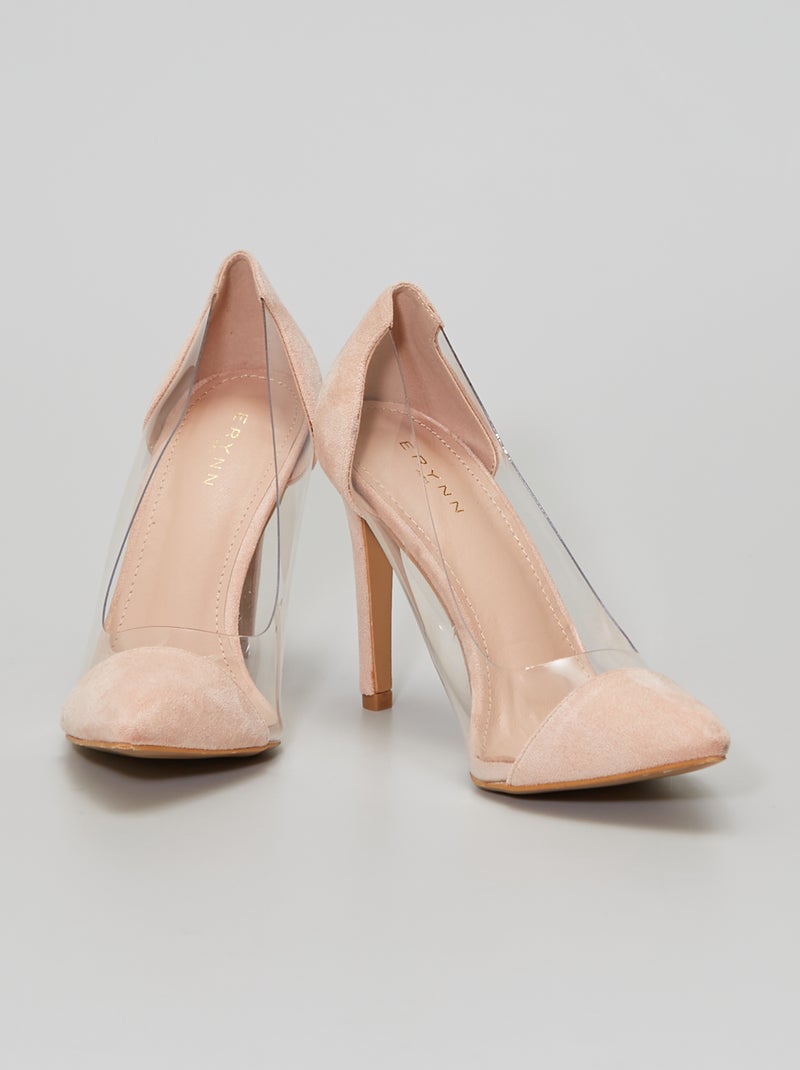 Zapatos de tacón de antelina beige - Kiabi