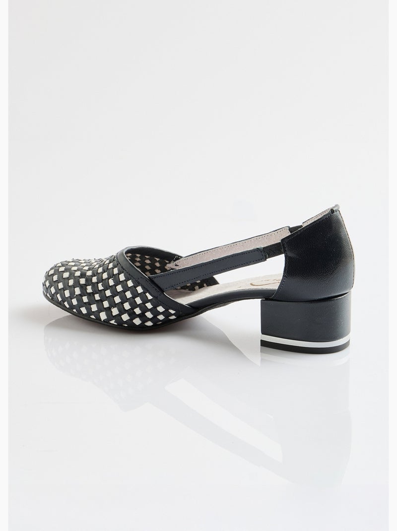 Zapatos de tacón de piel - Afibel Azul marino - Kiabi