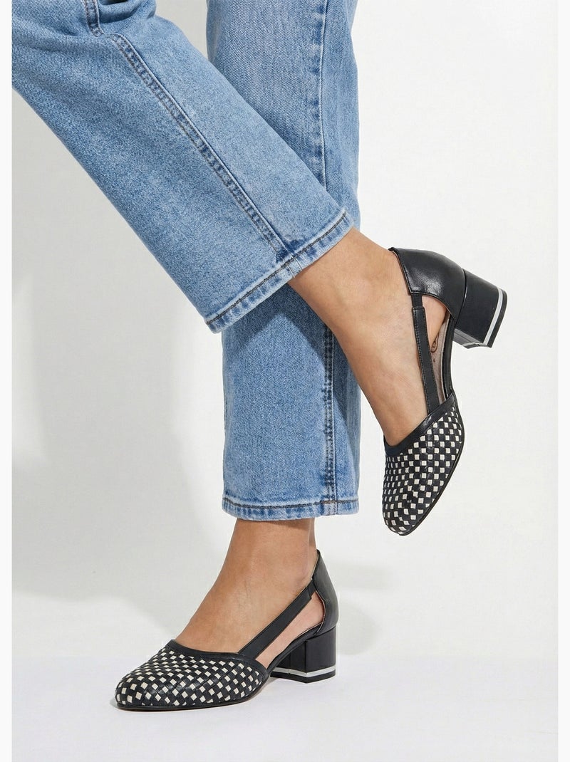 Zapatos de tacón de piel - Afibel Azul marino - Kiabi