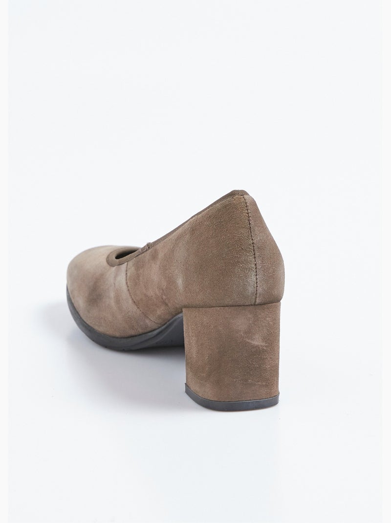 Zapatos de tacón de piel de ante, antideslizantes - AFIBEL Taupe - Kiabi