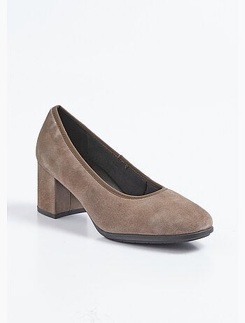 Zapatos de tacón de piel de ante, antideslizantes