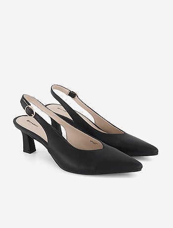 Zapatos de tacón de punta de piel sintética